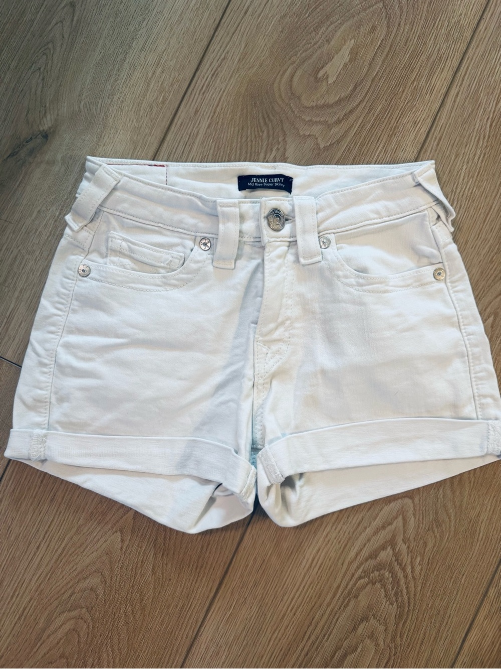 True Religion White Jean Shorts